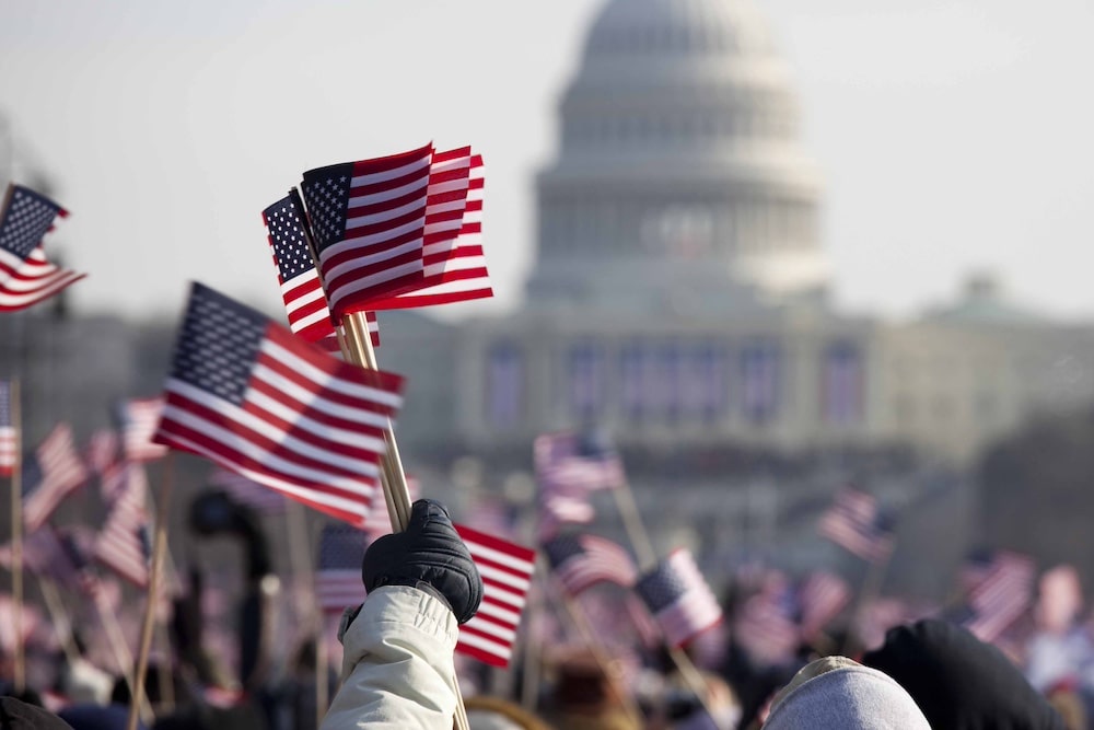 US flags during elections