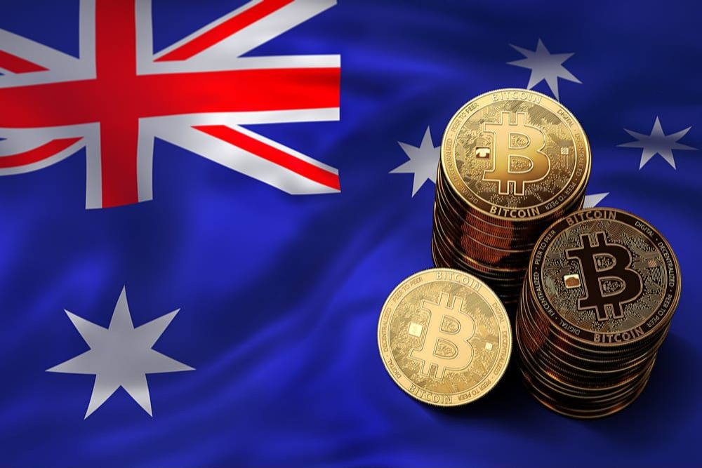 Australia flag with crypto